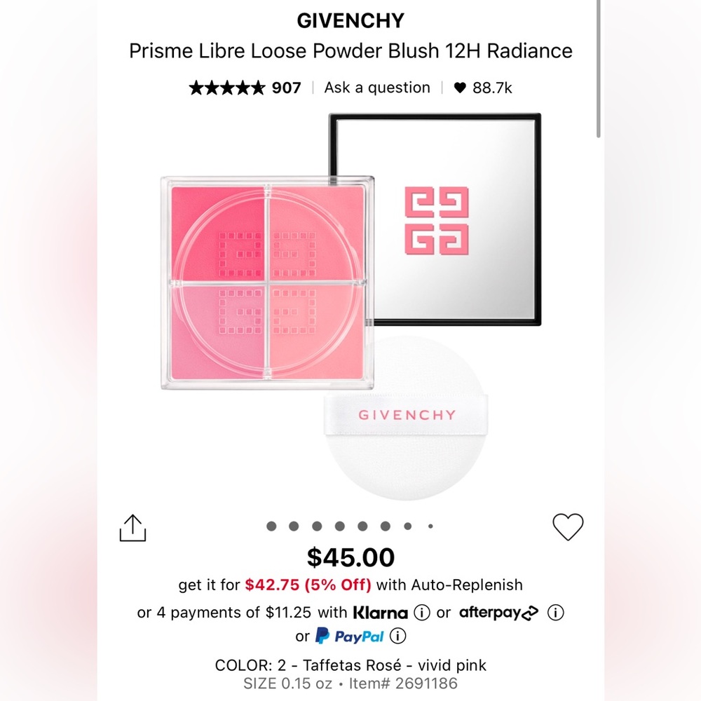GIVENCHY Prisme Libre Loose Powder Blush 12H Radiance - 2 Taffetas Rosé